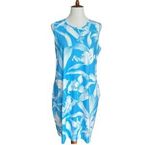 Banana Boat Dress Large Floral Leaf Dress Boho Sun Protection Resortwear UPF 50